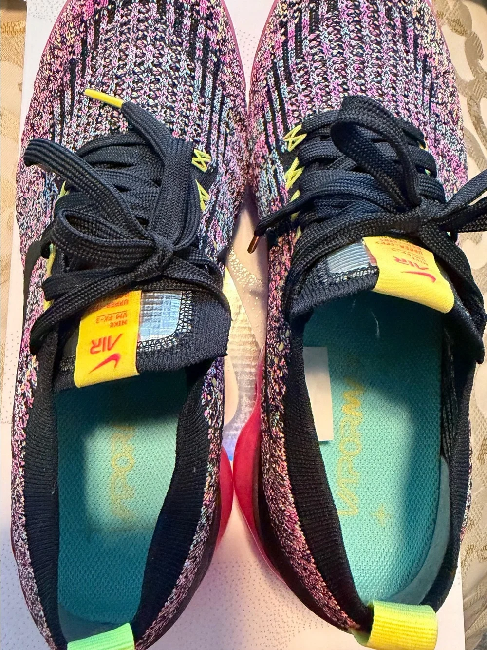Nike Women Multicolor Flyknit Sneakers with Pink Translucent Sole - Picture 3 of 4